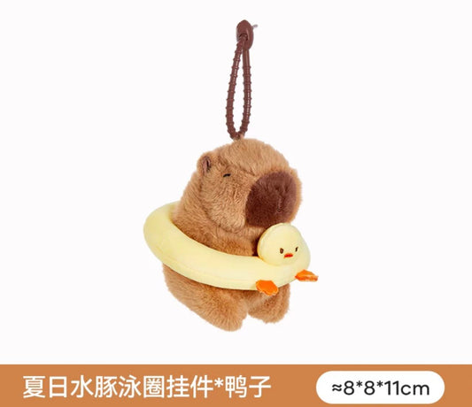 Capybara Duck Swim Ring Pendant