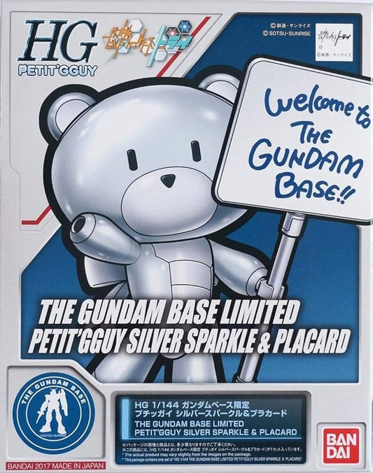 Gundam Base Limited HG PETIT’GGUY SILVER SPARKLE & PLACARD 1/144 Scale