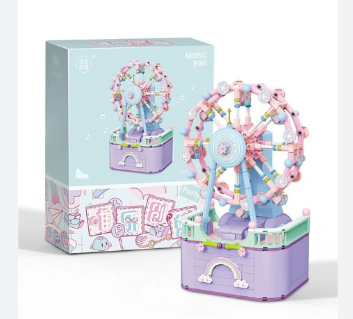 Weile Chuangxiang Music Box Rotating Music Box Children's Building Blocks - (ferris wheel and merry-go-round available)