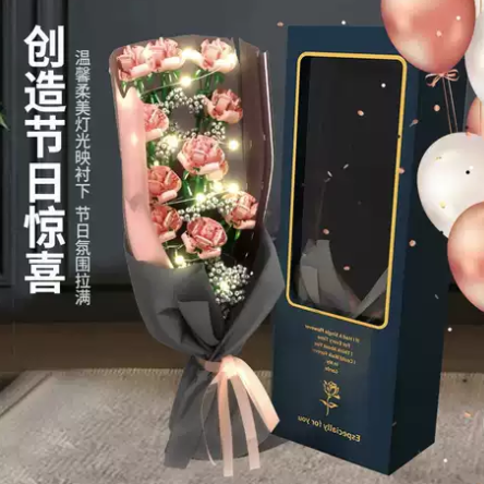 Senbao building blocks-rose gift box with light assembly