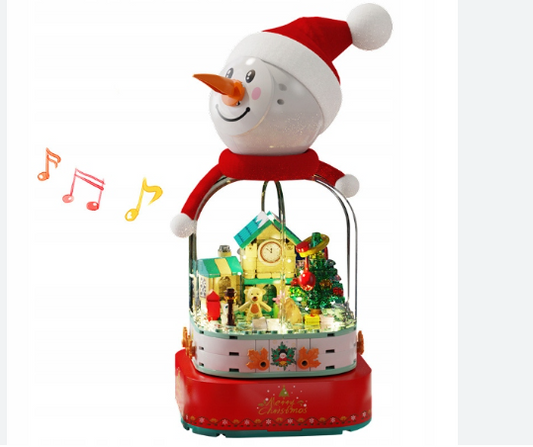Senbao Building Blocks-Christmas Snowman Music Box
