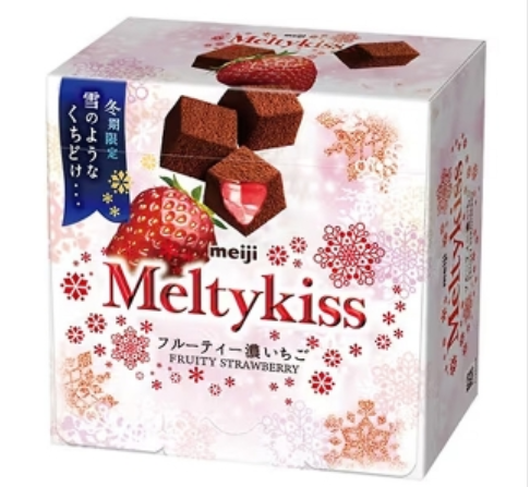日本明治雪吻冬季限定MELTYKISS草莓味巧克力