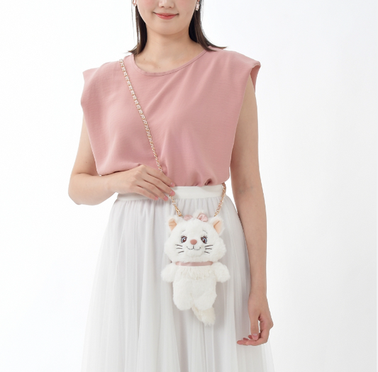 日本迪士尼Marie 时尚猫咪手拿包 毛绒手拿包