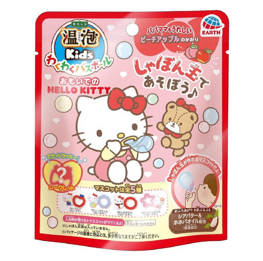 日本【限量】EARTH暖泡ONPO儿童沐浴球-HELLO KITTY