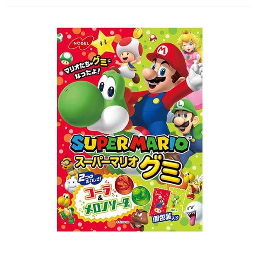 Japanese NOBEL Super Mario theme soft candy cola &amp; melon soda flavor 85g