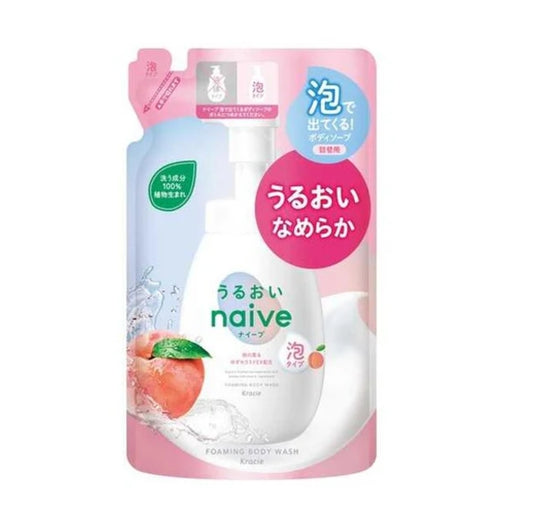 日本KRACIE Naive 泡沫沐浴露保湿型水蜜桃味补充装-480ml