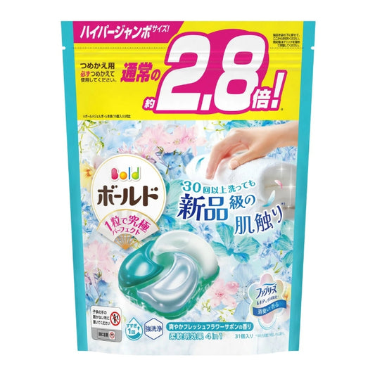 Japan P&amp;G Bold Gel Ball 2.8 times 4D Fresh Flower Super Large Pack - 31 pcs 