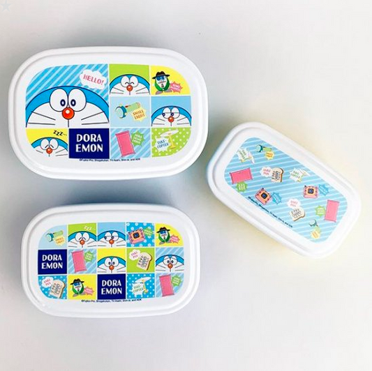 Japanese Doraemon Airtight Container Lunch Box Three Packs-Blue 