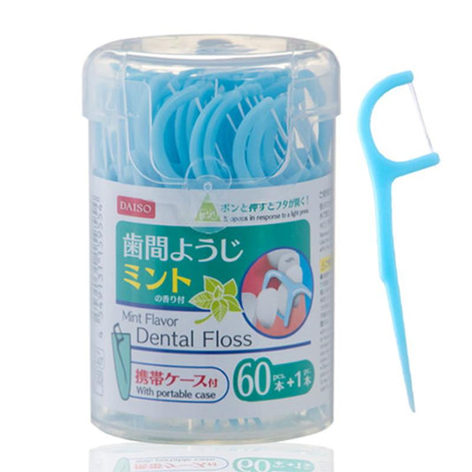 日本DAISO大创薄荷味牙线61支装