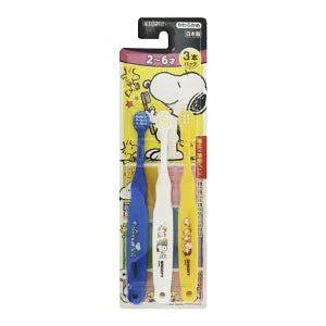 Japan EBISU Snoopy Toothbrush for 2-6 Years Old Children-3pcs 