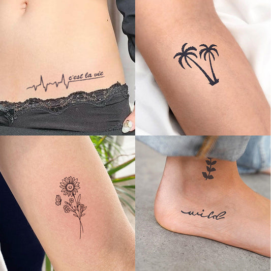 Domestic herbal ins wind small fresh semi-permanent waterproof tattoo stickers