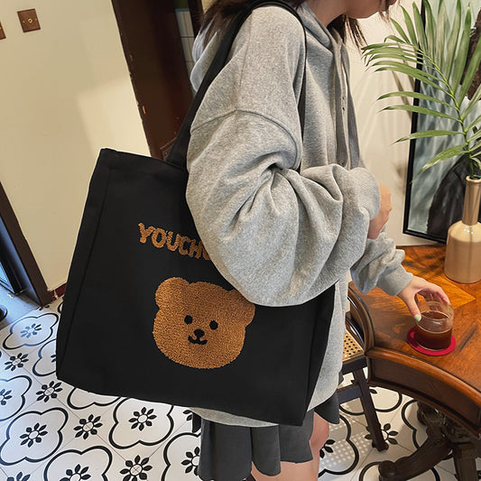 Domestic products vintage feeling cute bear shoulder bag-three optional