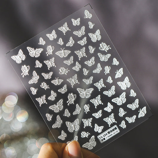Nail Sticker- Ying Luo Butterfly White Butterfly