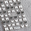 Nail Sticker-Black and White Bowknot Butterfly