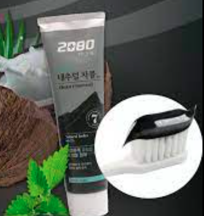韩国2080黑炭美白牙膏.