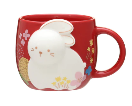 日本星巴克2023兔年限定红色兔兔马克杯子-355ml