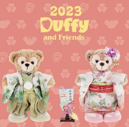 Japan Disney 2023 Ocean limited kimono couple Meimei and Duffy set