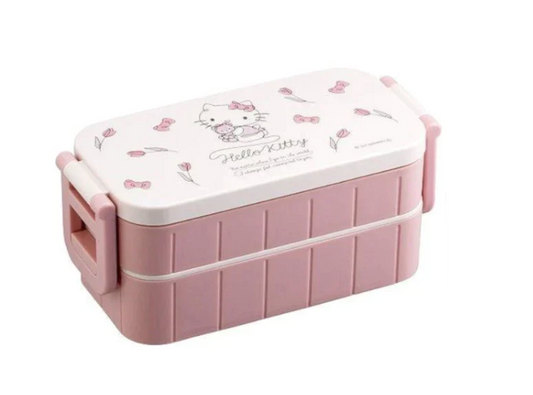 日本Skater Bento Box Hello Kitty Line Design 2 Tier两层饭盒