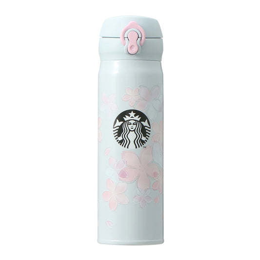日本Starbucks星巴克2022樱花系列便携不锈钢保温瓶-蓝色