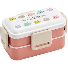 Japan SKATER Antibacterial Cat Double Layer Lunch Box