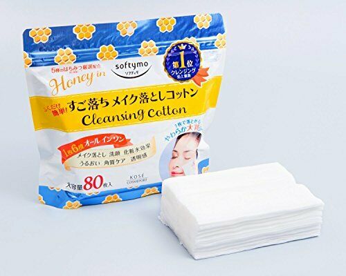 日本KOSE SOFTYMO蜂蜜温和卸妆棉-80pcs